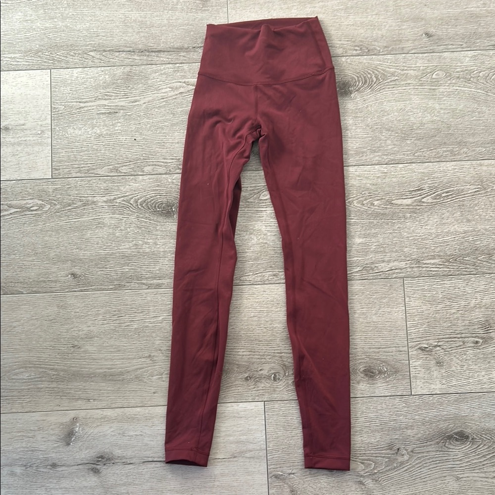 High-Waisted Burgundy Leggings